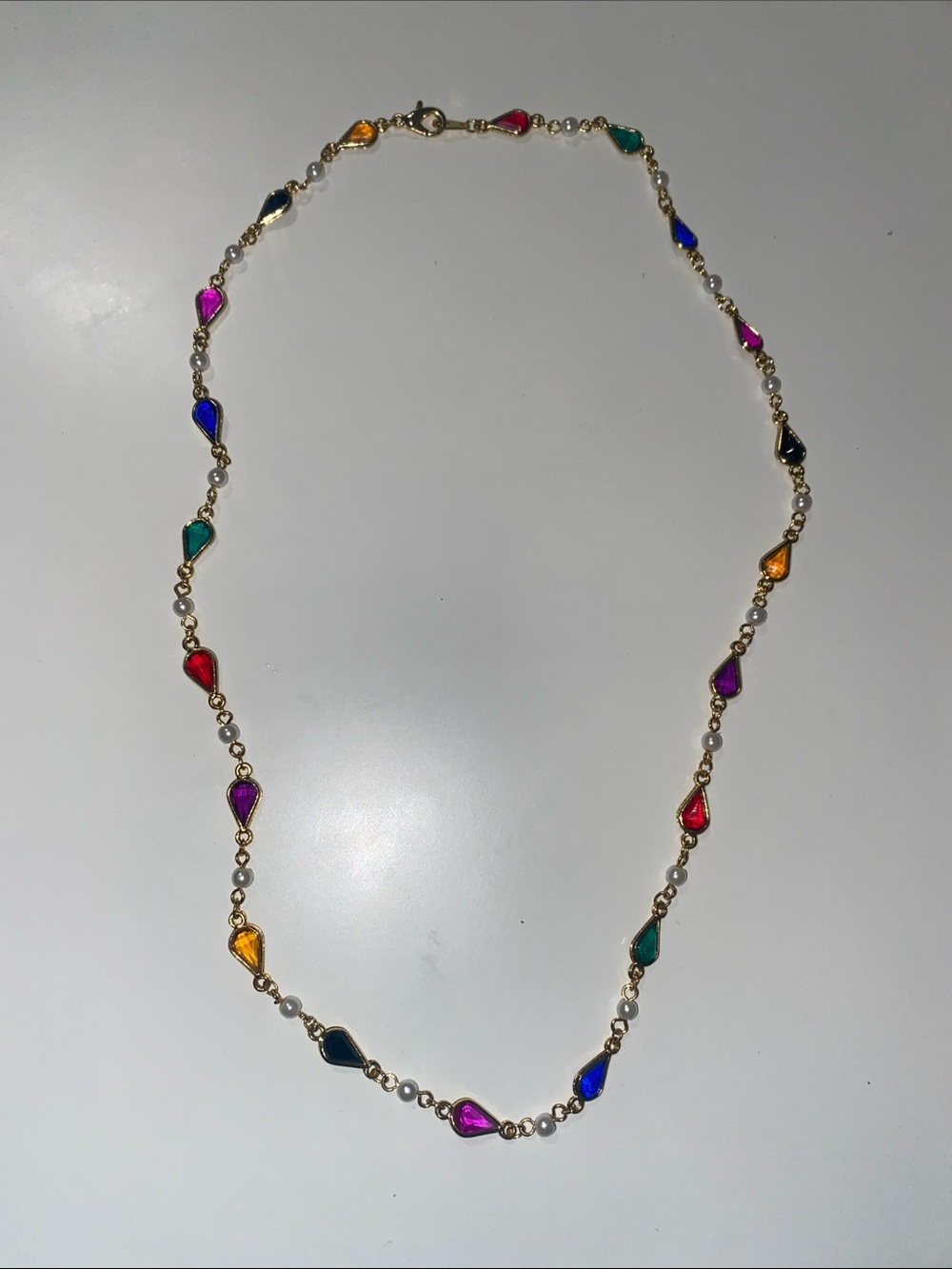 Y2K Gold Rainbow Necklace Delicate